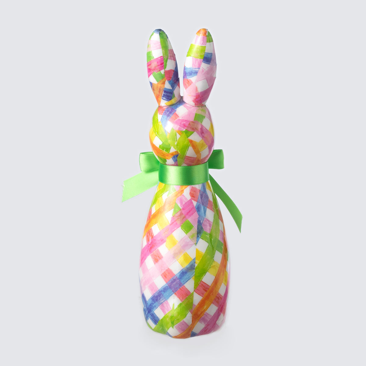 12" Modern Bunny Decor: Spring Plaid