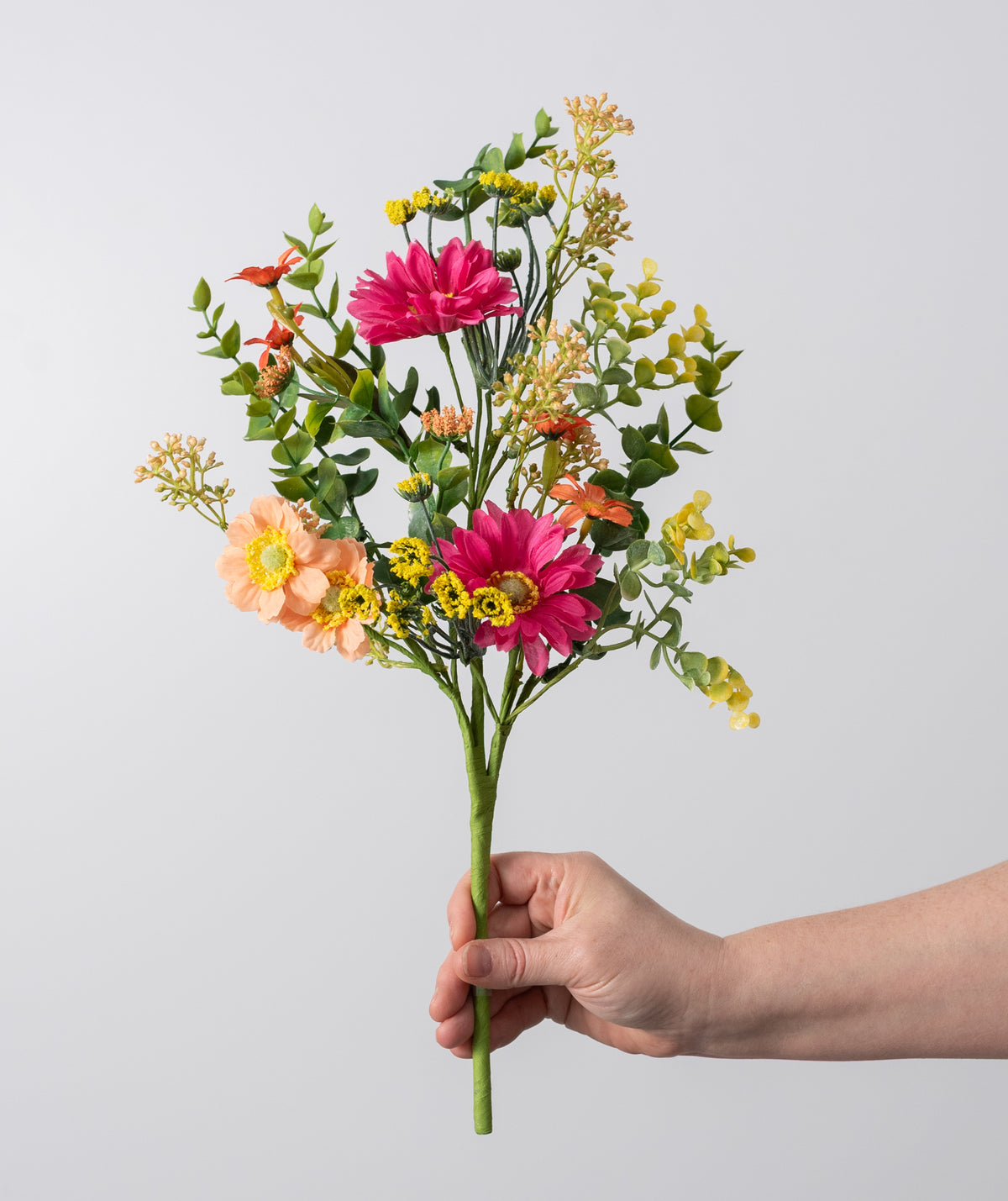 18" Daisy Filler Bush: Peach & Fuchsia