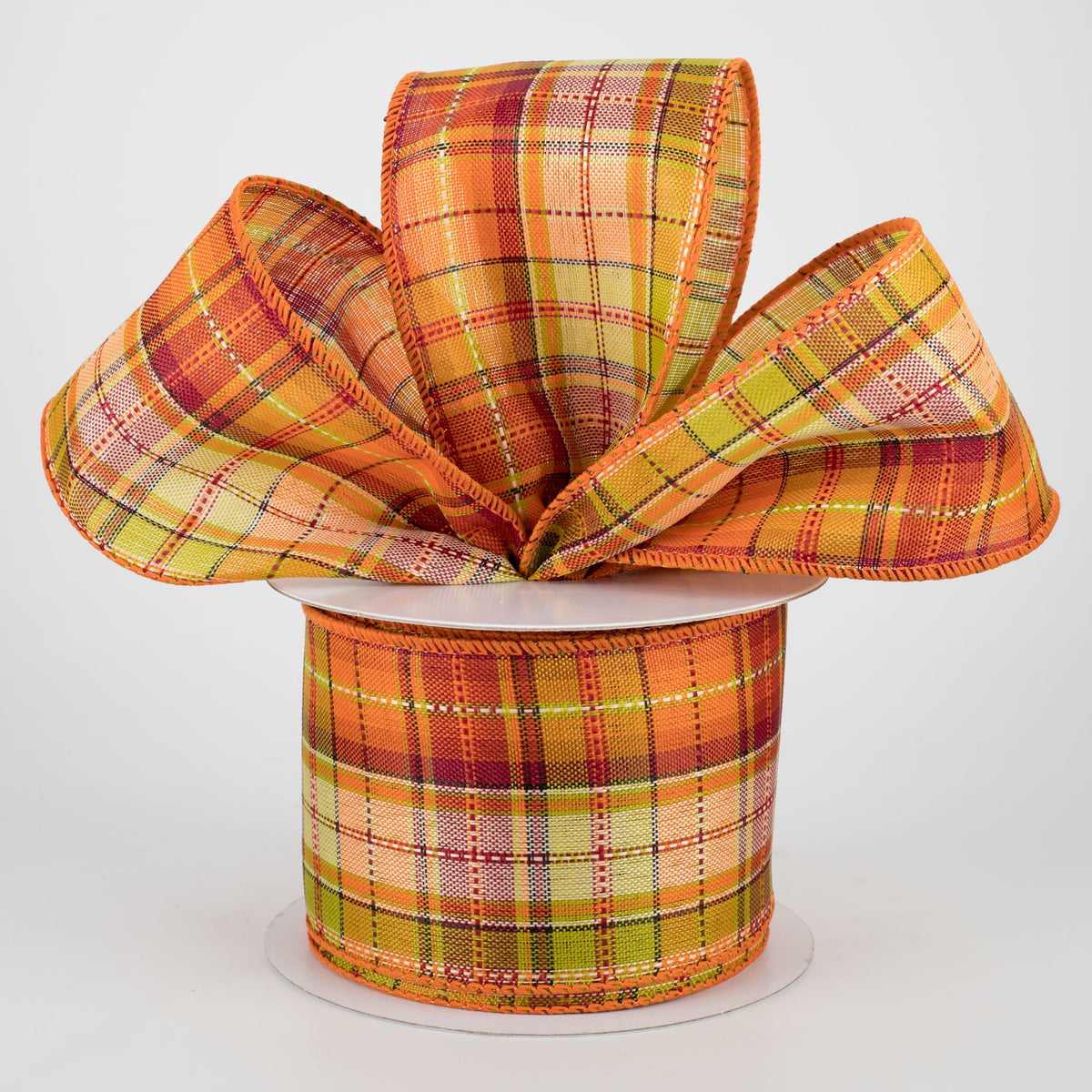 2.5" Intricate Fall Plaid Ribbon (10 Yards) Lifestyle Photo