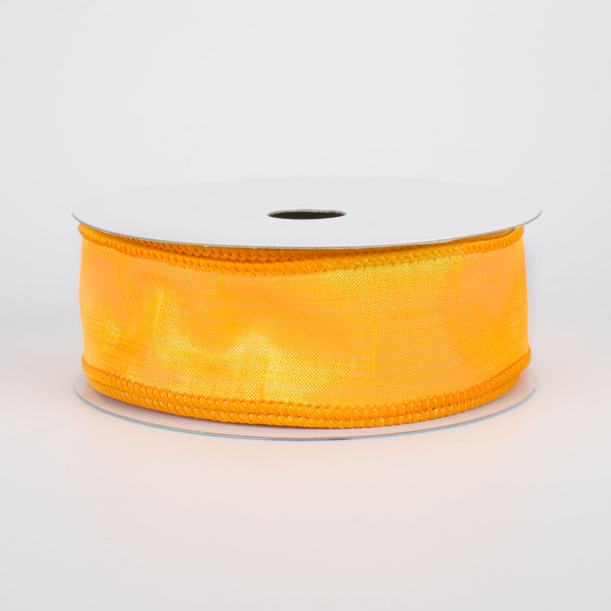 1.5" Iridescent Dupioni Ribbon: Orange (10 Yards)