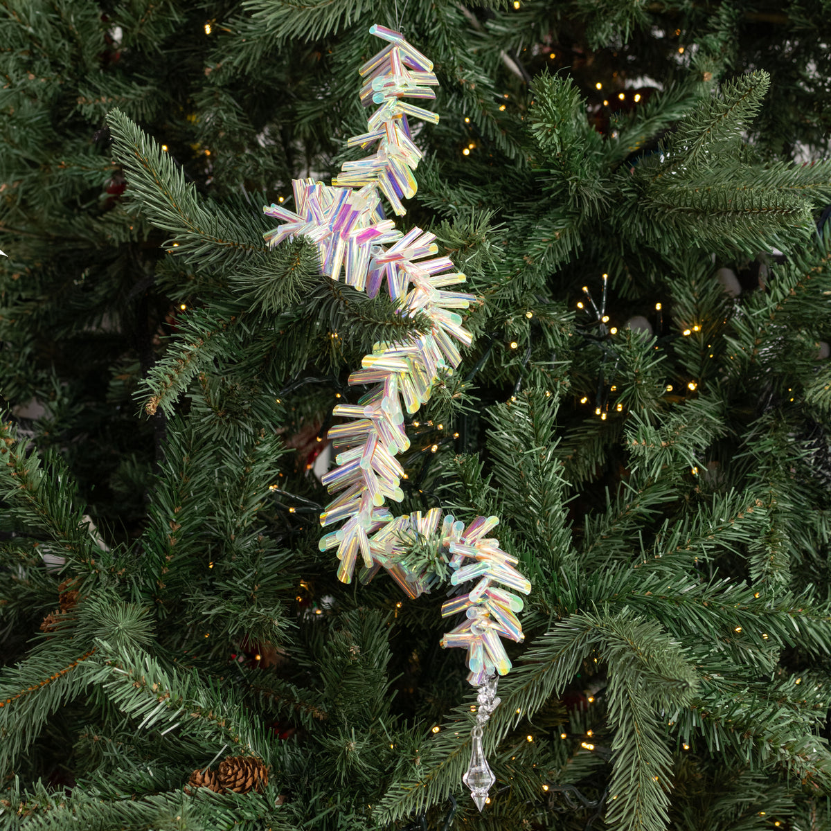 28" Iridescent Foil Icicle Ornament detail photo 4