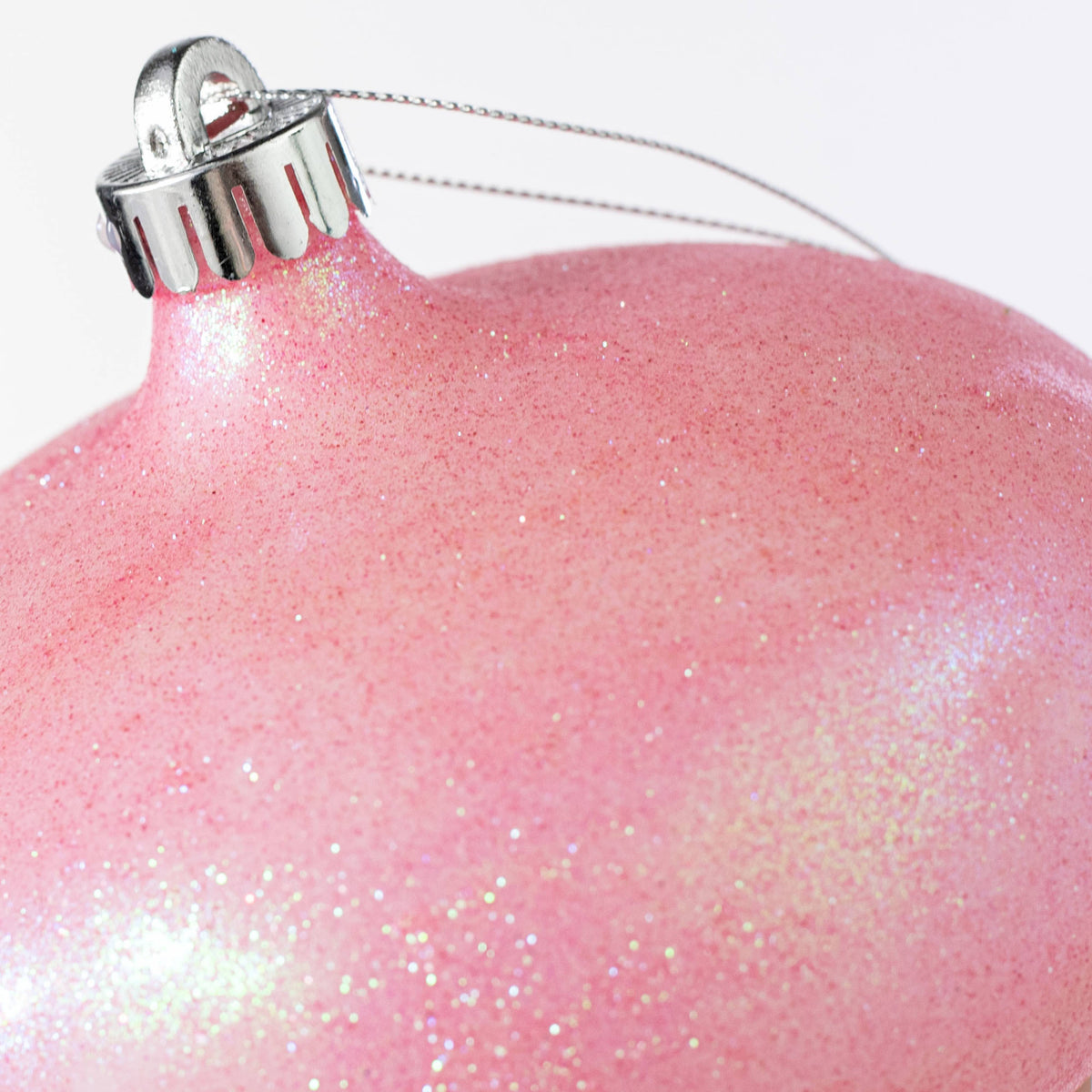 6" Iridescent Glitter Onion Shape Ornament: Candy Pink detail photo 3