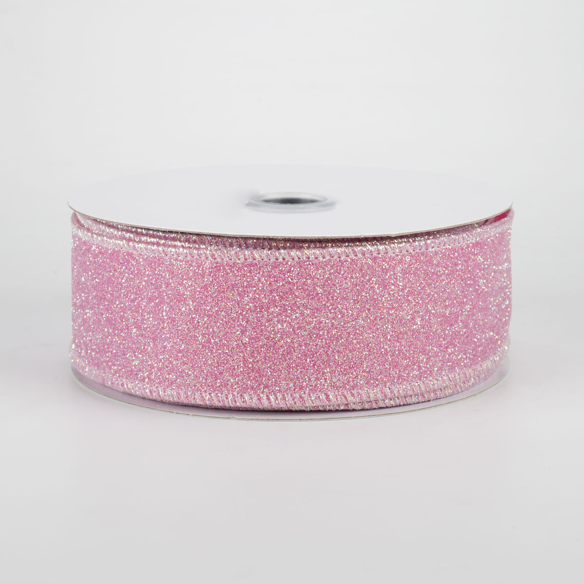 1.5" Iridescent Glitter Satin Ribbon: Pink (10 Yards)