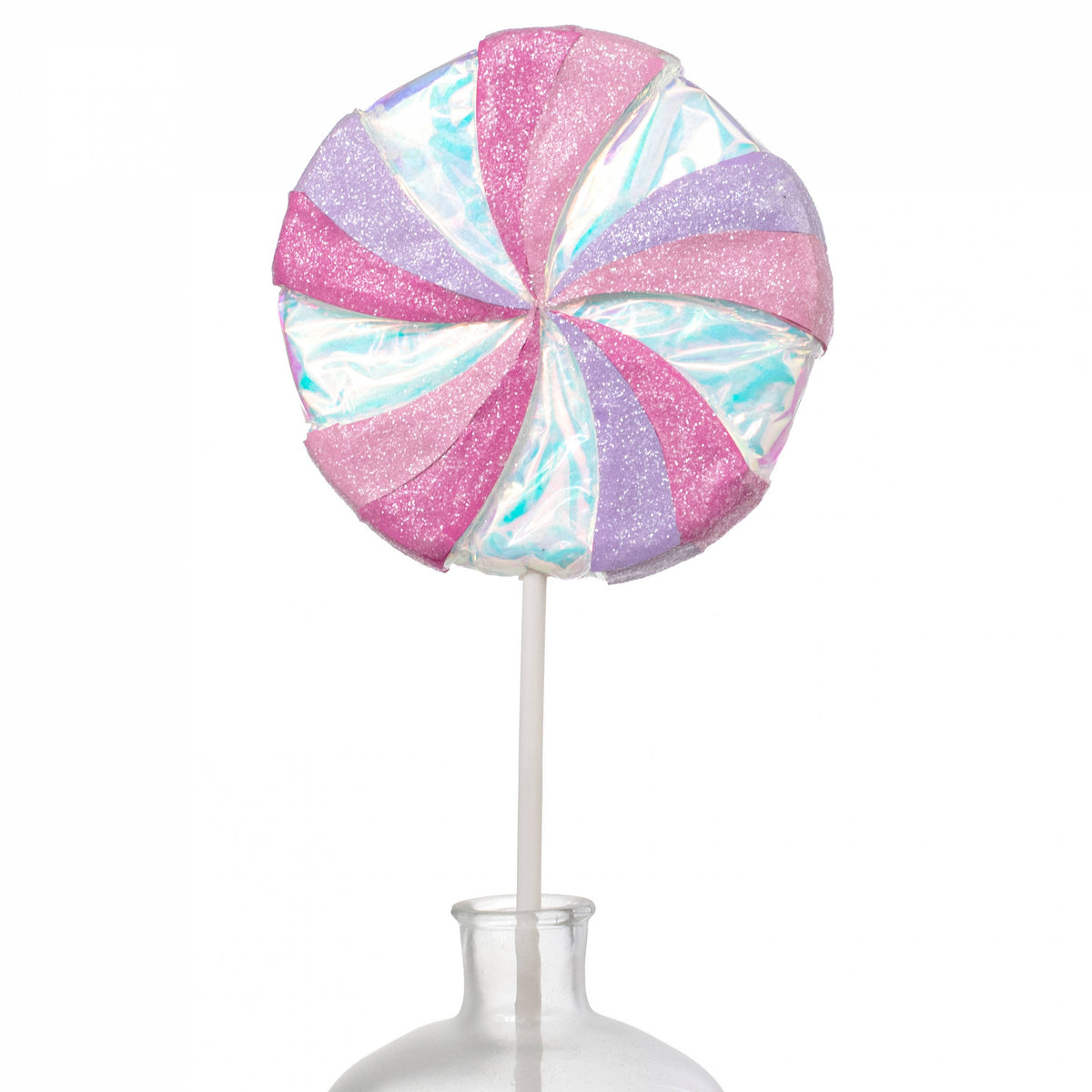 9" x 28" Iridescent Lollipop Pick: Pink & Purple Item Number: 86196PKPU
