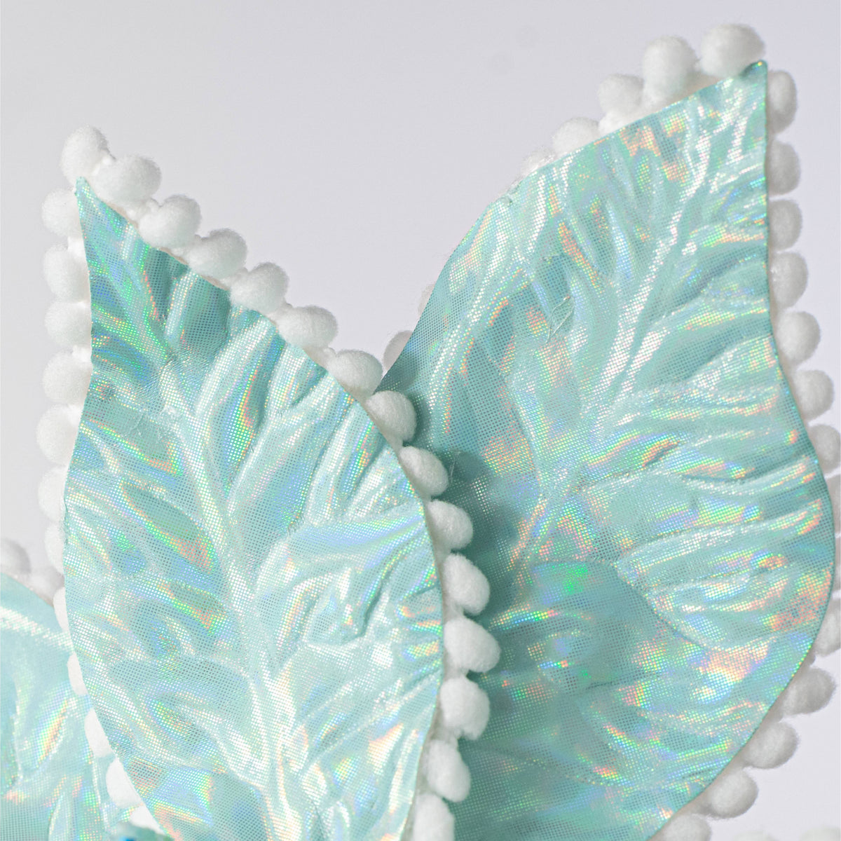 24" Iridescent Poinsettia Sprinkles Stem: Ice Blue detail photo 4