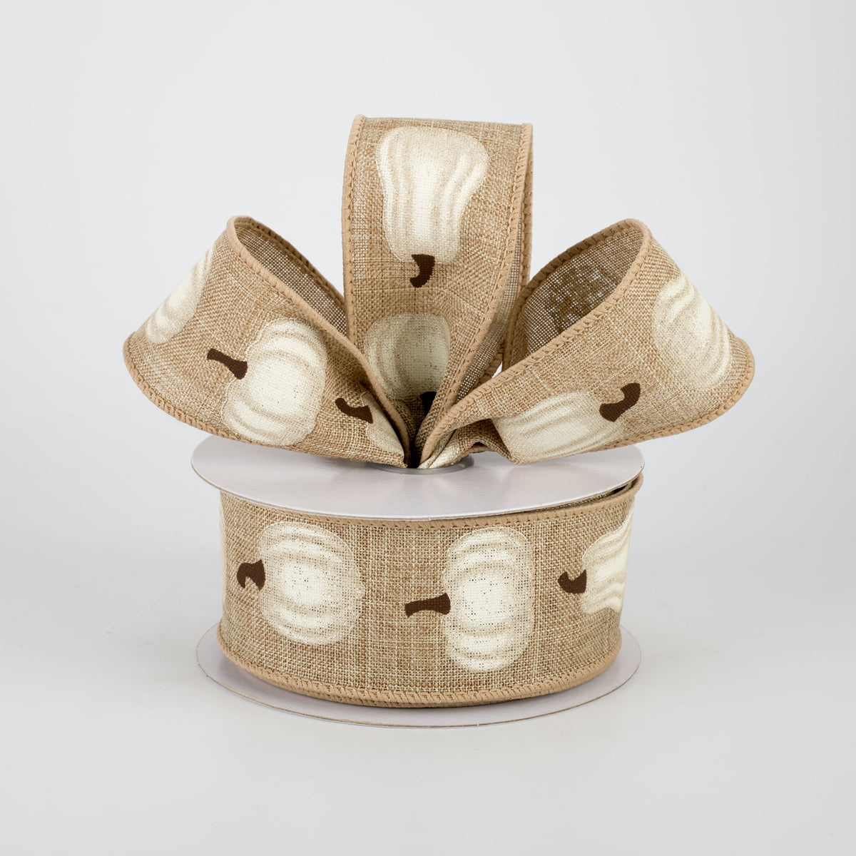 1.5" Ivory Pumpkin Ribbon: Natural (10 Yards) Lifestyle Photo