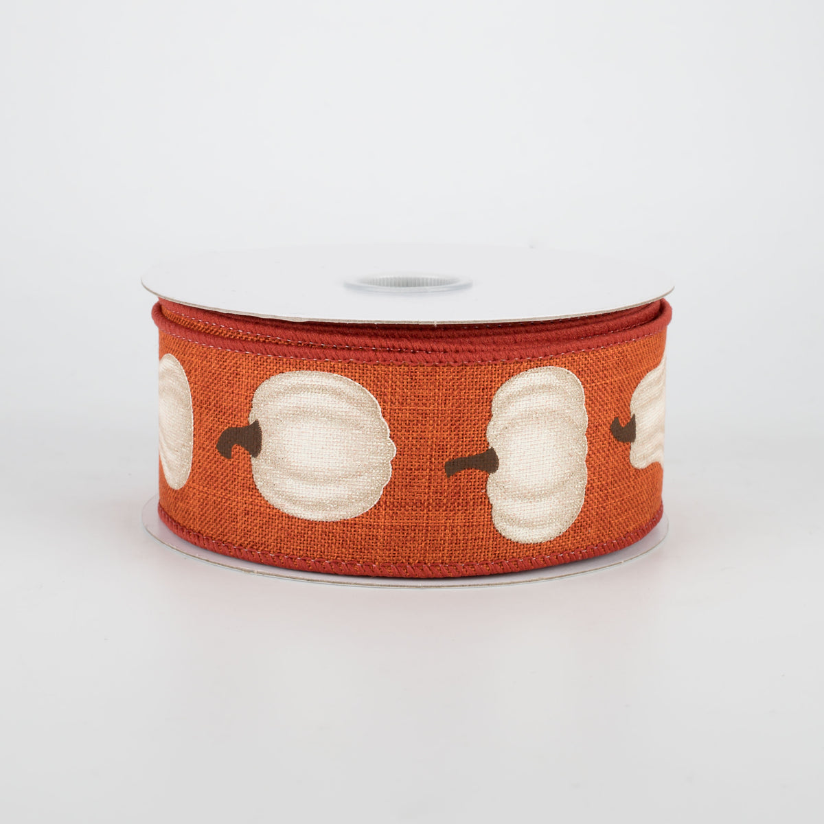1.5" Ivory Pumpkin Ribbon: Rust (10 Yards)