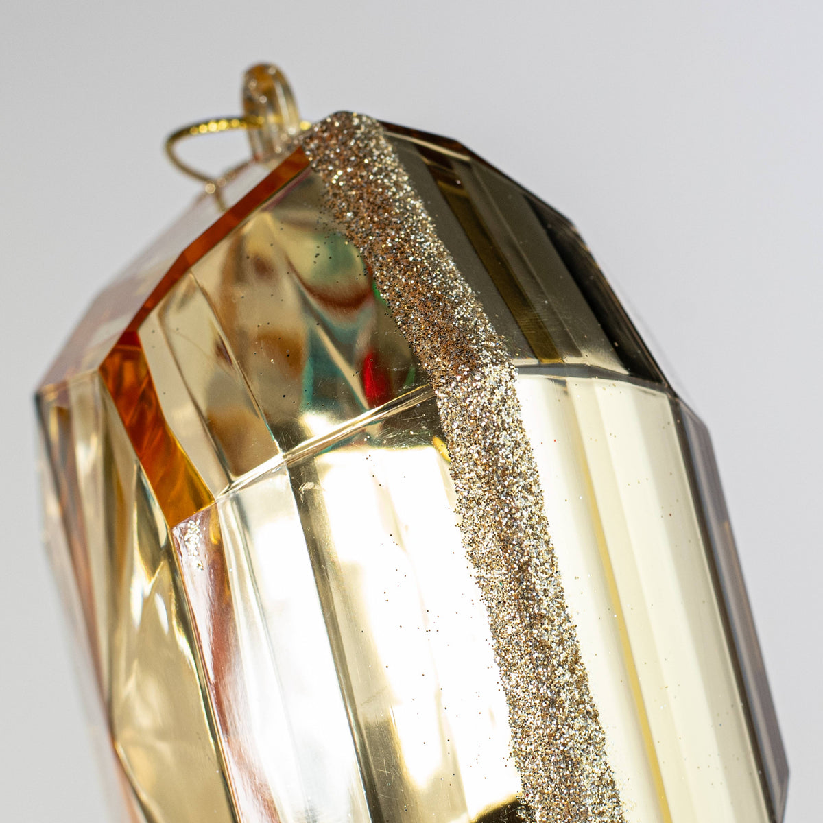 6" Jewel Gem Ornament: Champagne Gold detail photo 3