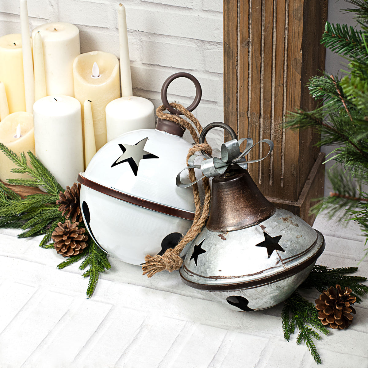 9" Jumbo Jingle Bell: Shiny White Lifestyle Photo