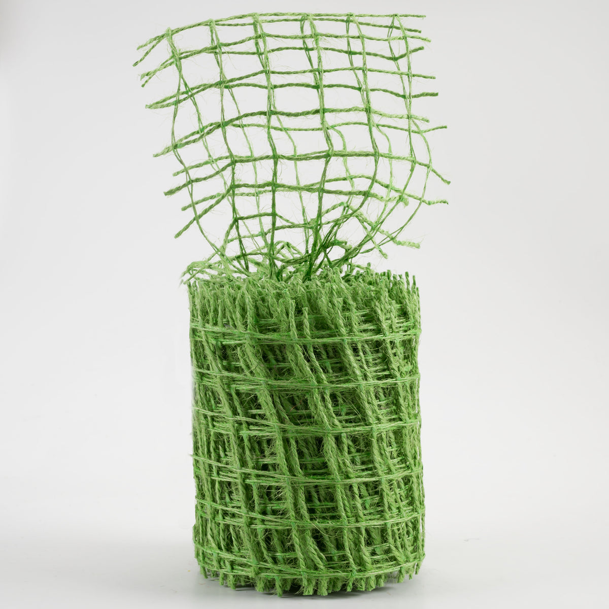 4" Jute Check Weave Ribbon: Lime Green (10 Yards) Lifestyle Photo