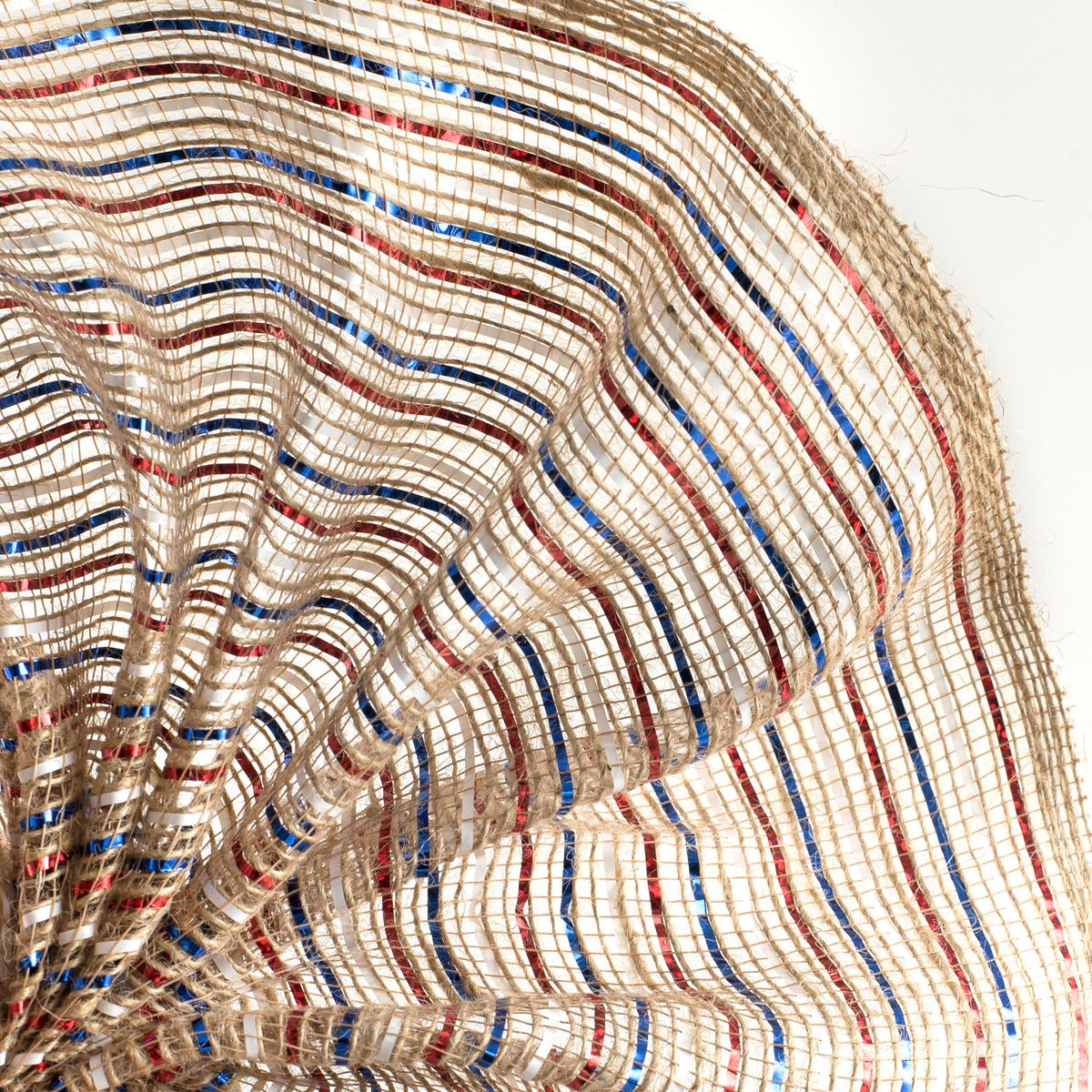 10" Jute Poly Mesh: Red, White, Blue, Natural (10 Yards) Lifestyle Photo