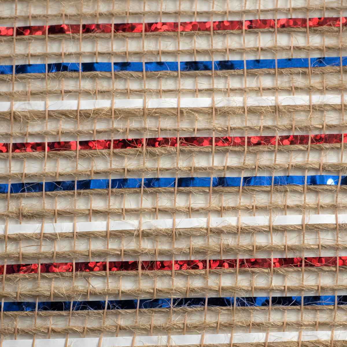 10" Jute Poly Mesh: Red, White, Blue, Natural (10 Yards) detail photo 3