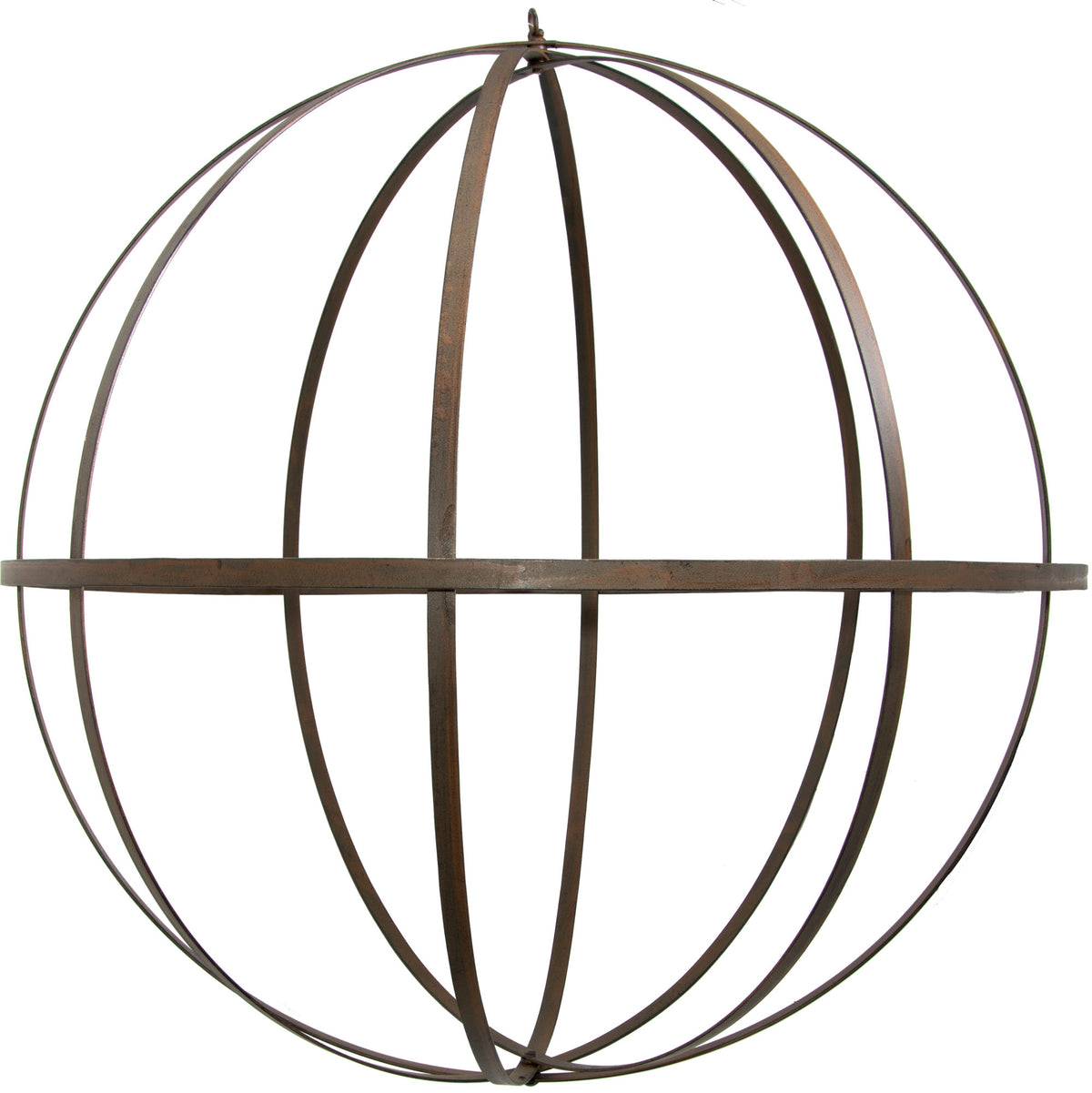 22" Wrought Iron Ball: Antique Rust