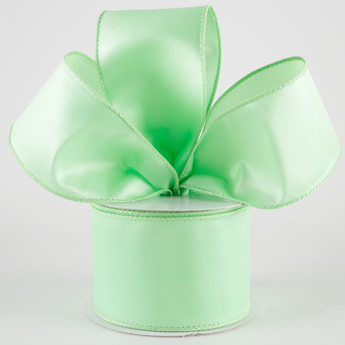 2.5" Lala Iridescent Solid Ribbon: Mint (10 Yards) detail photo 3