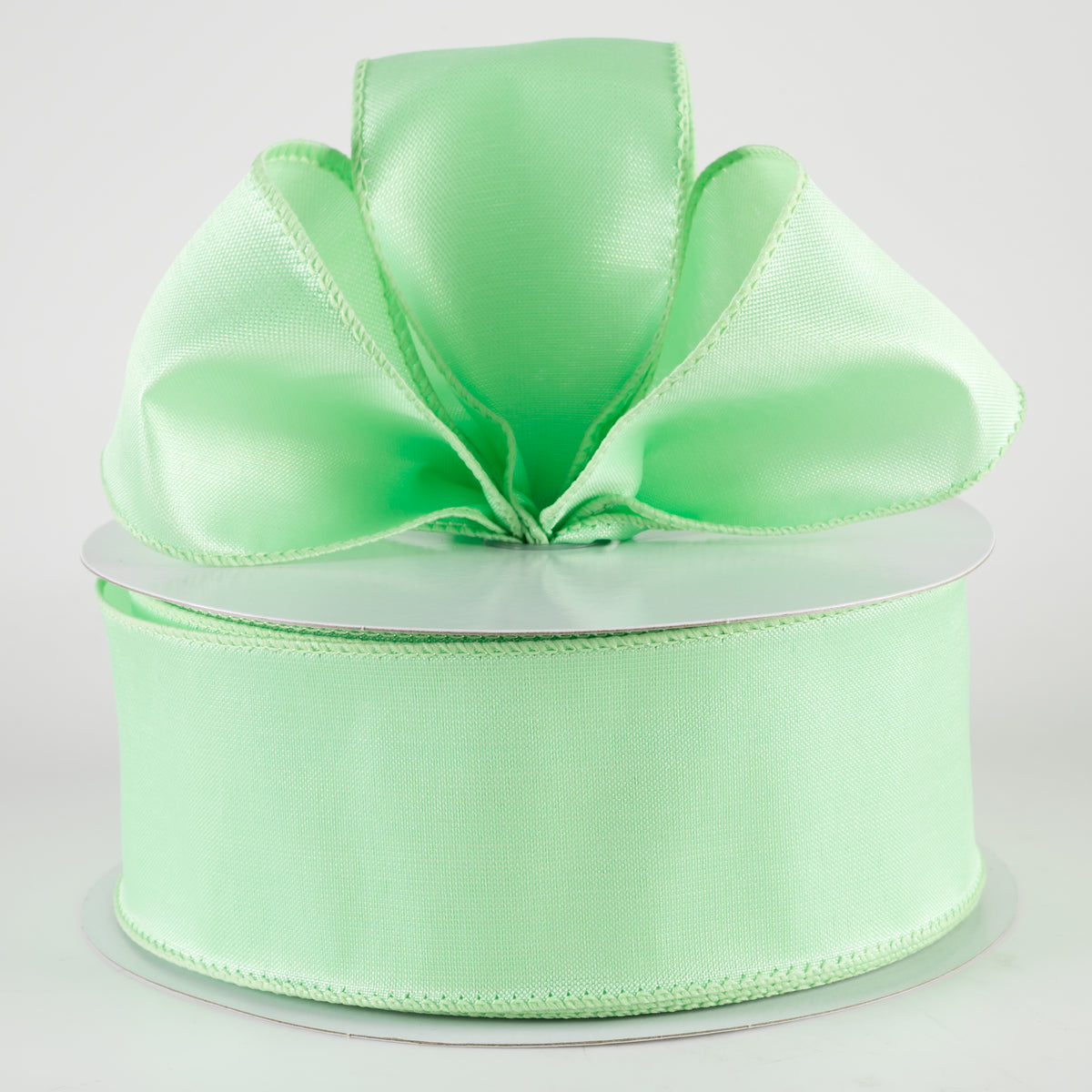 2.5" Lala Iridescent Solid Ribbon: Mint Green (50 Yards) detail photo 3
