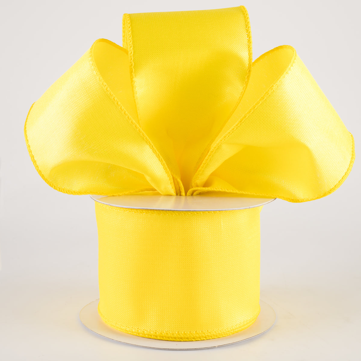 2.5" Lala Iridescent Solid Ribbon: Yellow (10 Yards) detail photo 3