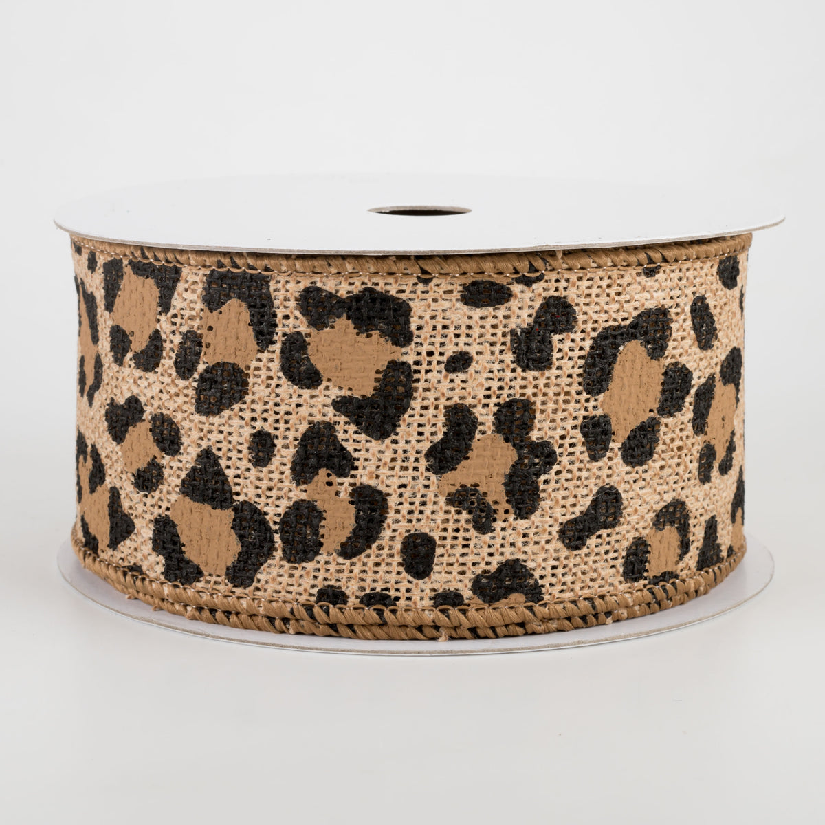 2.5" Leopard Print Ribbon: Natural, Black, Brown (10 Yards)