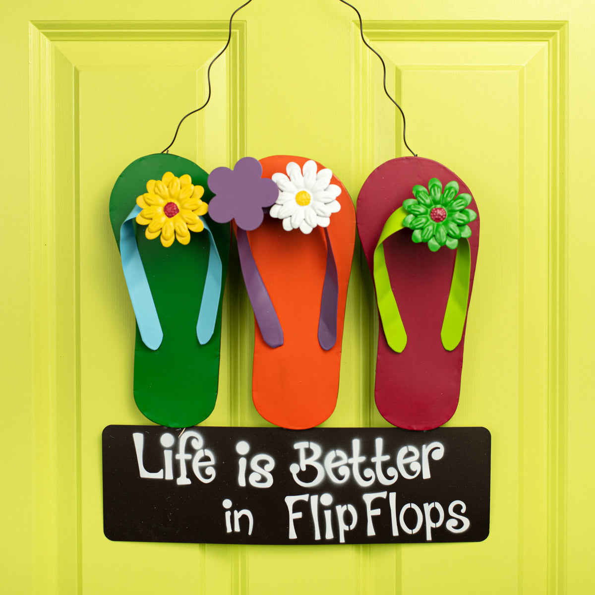 14" Life Is Better In Flip Flops Metal Sign Lifestyle Photo