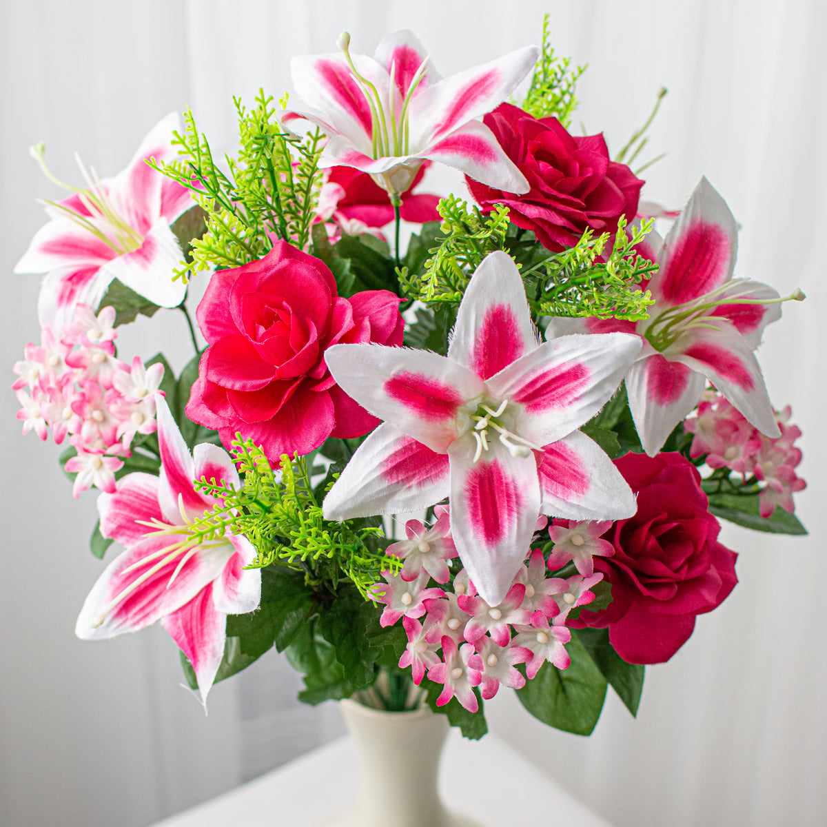 22" Lily Hydrangea Rose Bush: Hot Pink (18 Stem) Item Number: 63314BT