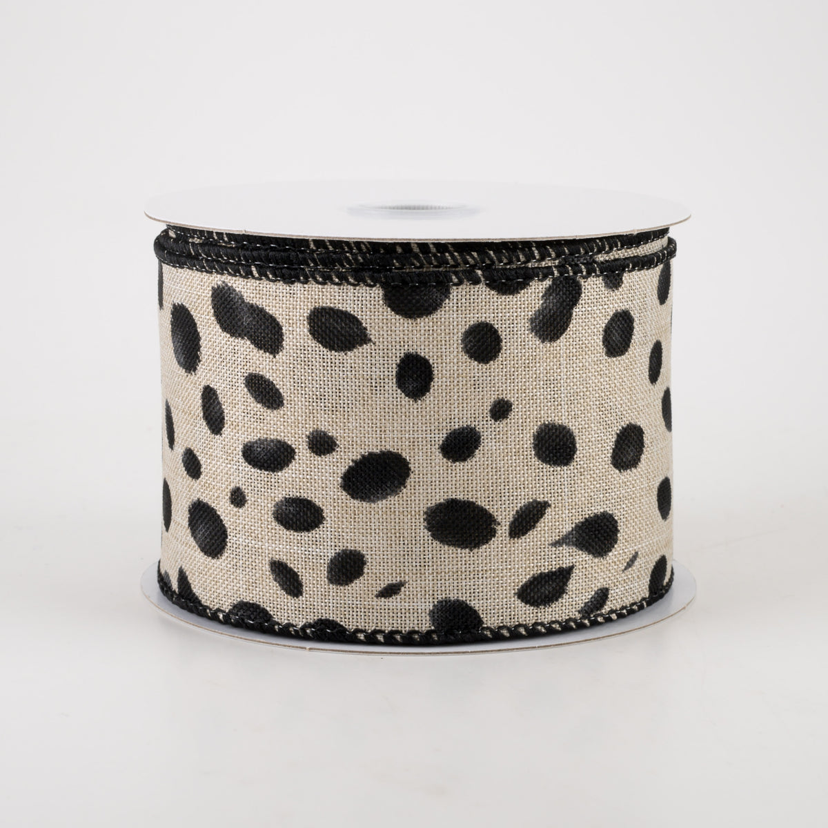 2.5" Linen Animal Cheetah Print Ribbon: Natural (10 Yards) Item Number: 41247-40-20