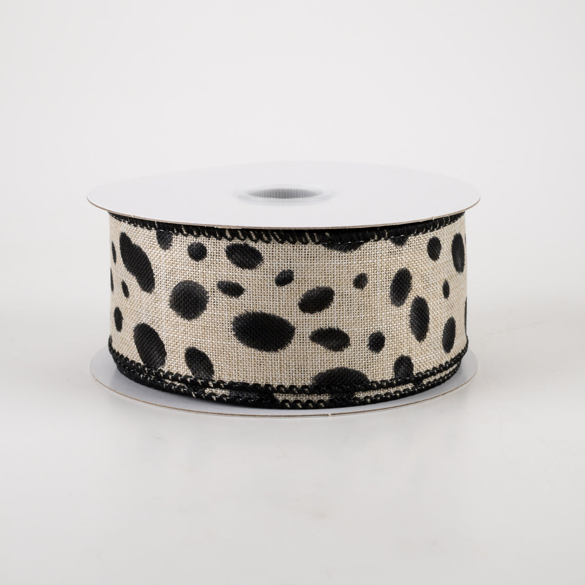 1.5" Linen Animal Cheetah Print Ribbon: Natural (10 Yards)