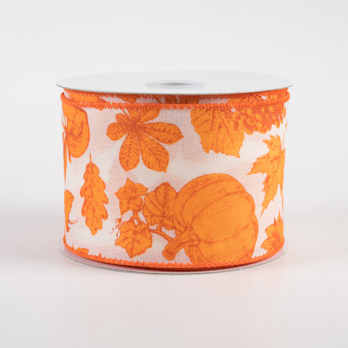 2.5" Linen Fall Toile Ribbon: Orange on Cream (10 Yards)