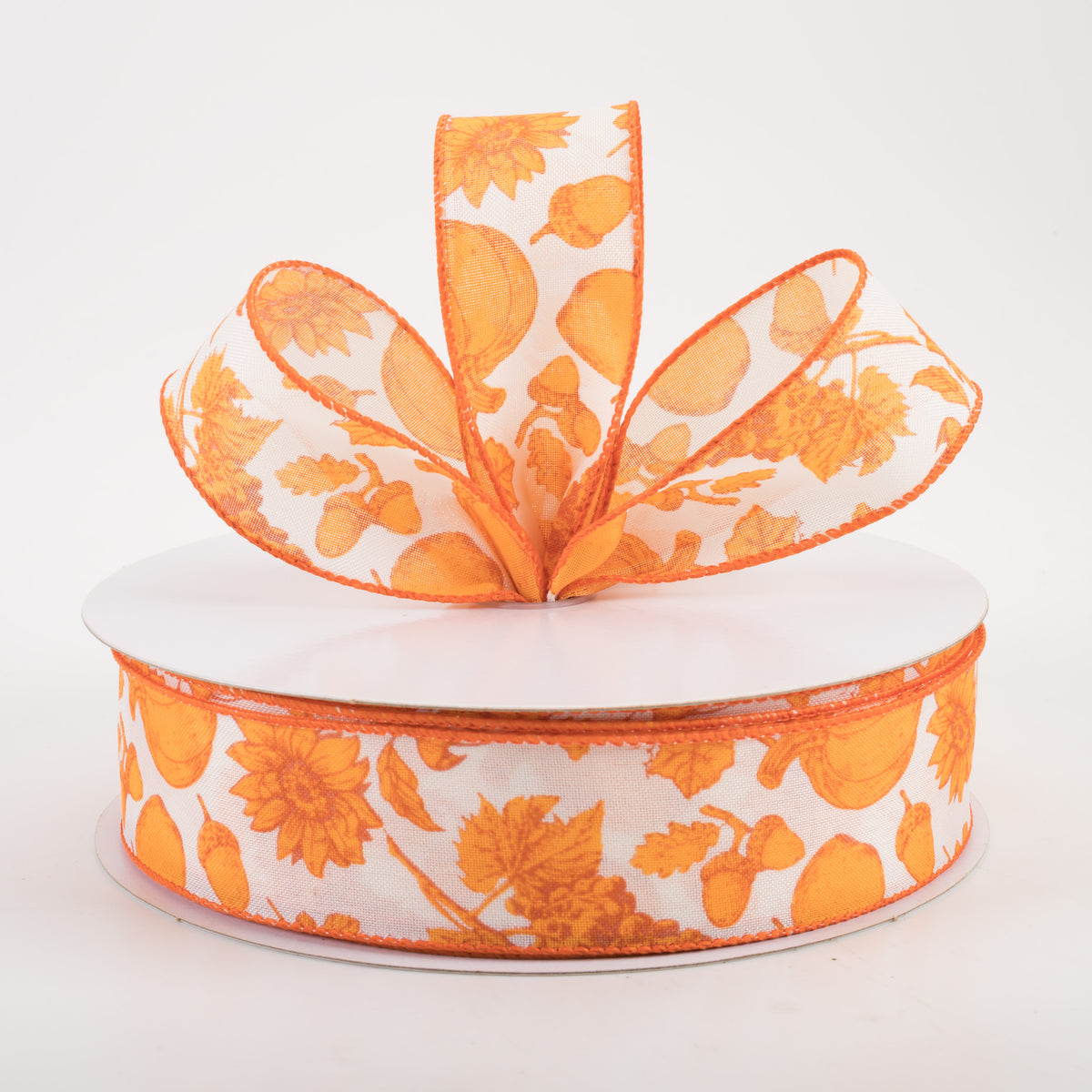 1.5" Linen Fall Toile Ribbon: Orange on Cream (50 Yards) Lifestyle Photo