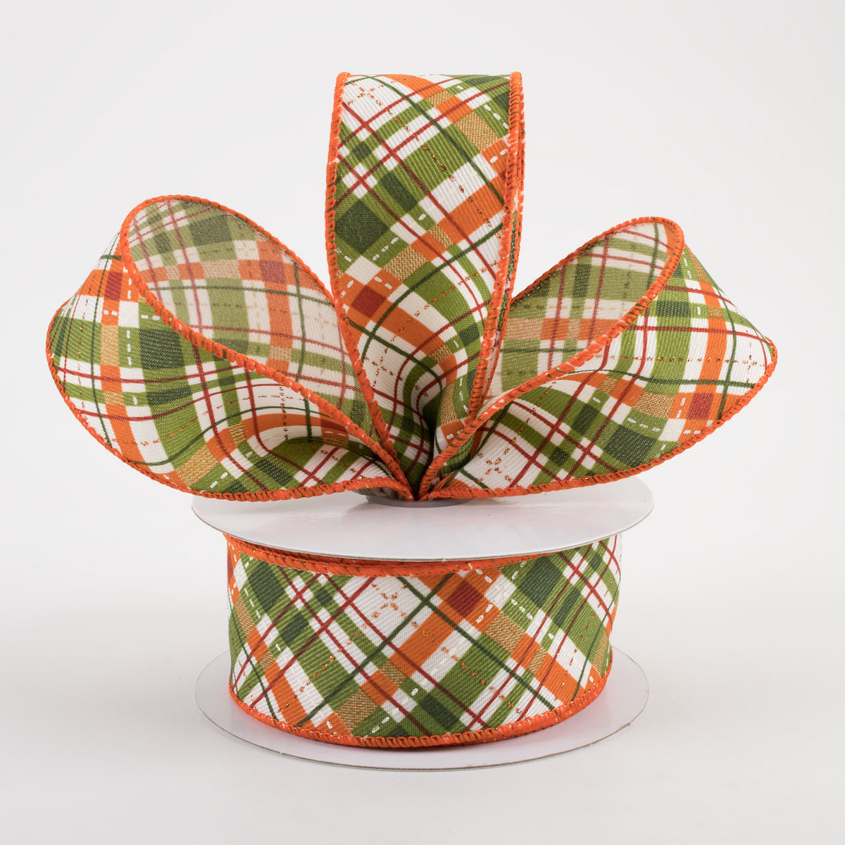 1.5" Linen Glitter Diagonal Plaid: Warm Fall (10 Yards) Lifestyle Photo
