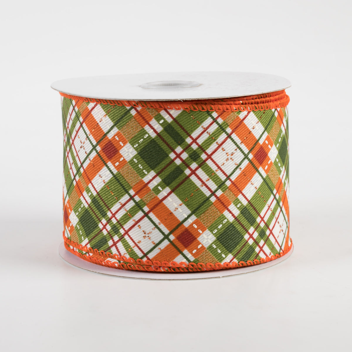 2.5" Linen Glitter Diagonal Plaid: Warm Fall (10 Yards)