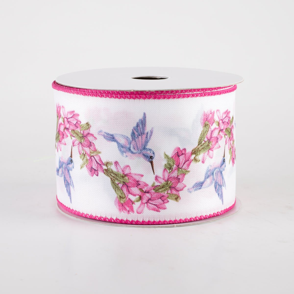 2.5" Linen Hummingbird Garland Ribbon (10 Yards)