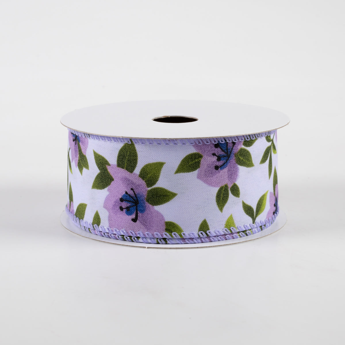 1.5" Magnolias Satin Ribbon: Lavender (10 Yards)