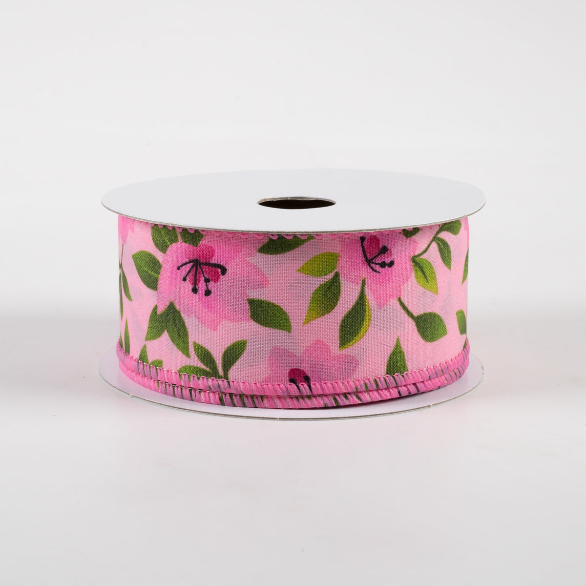 1.5" Magnolias Satin Ribbon: Pink (10 Yards)