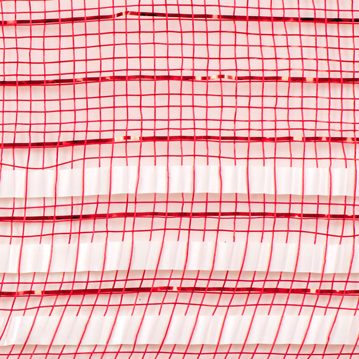10" Matte XL Wide Foil Border Mesh: Red & White Lifestyle Photo