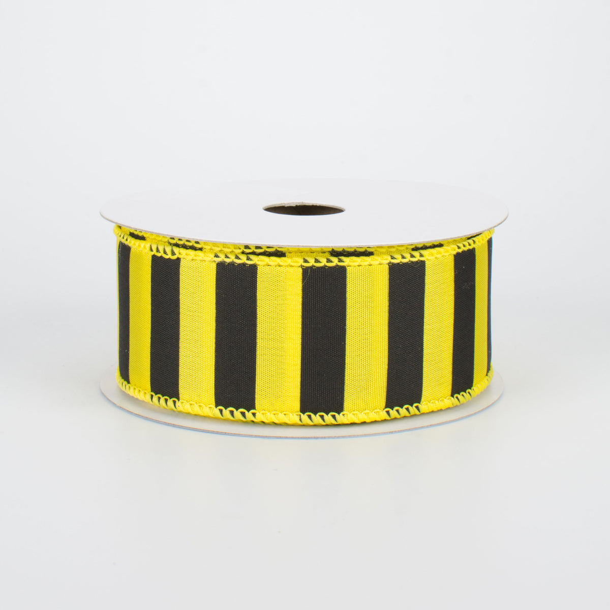 1.5" Medium Stripe Ribbon: Yellow & Black (10 Yards)