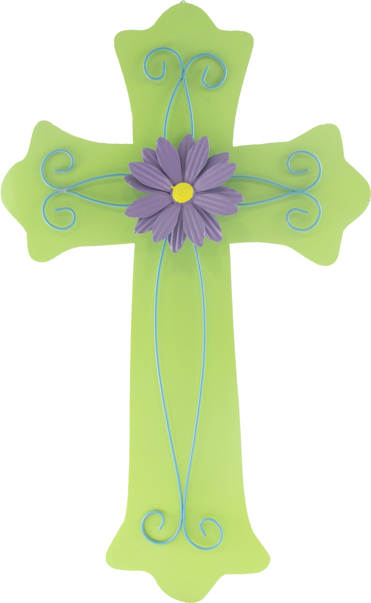 20" Metal Cross With Flower Item Number: 61726GN
