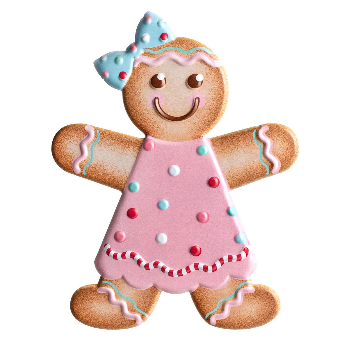 13" Metal Embossed Hanger: Gingerbread Girl Item Number: MD0742