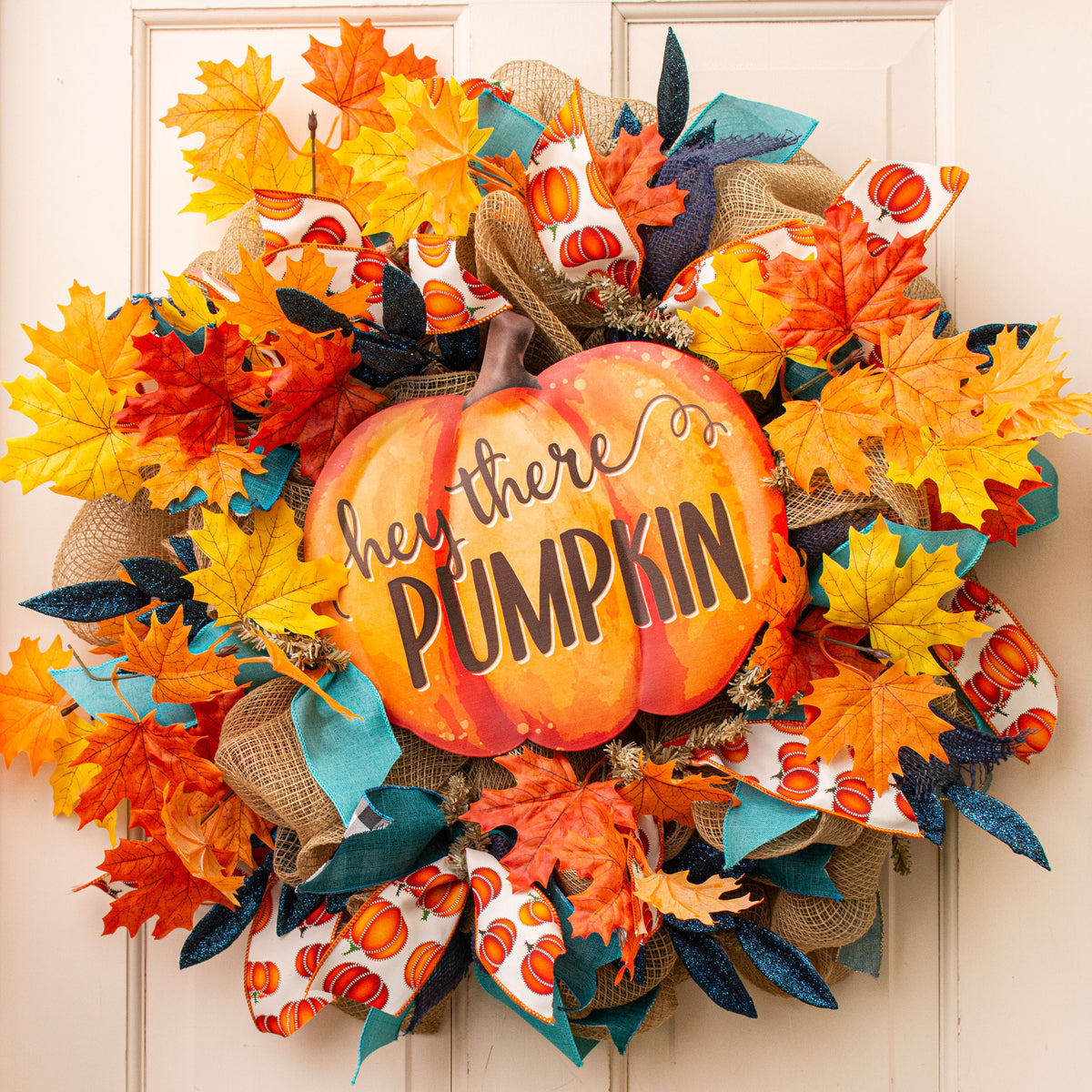 12" Metal Embossed Hanger: Hey There Pumpkin Lifestyle Photo