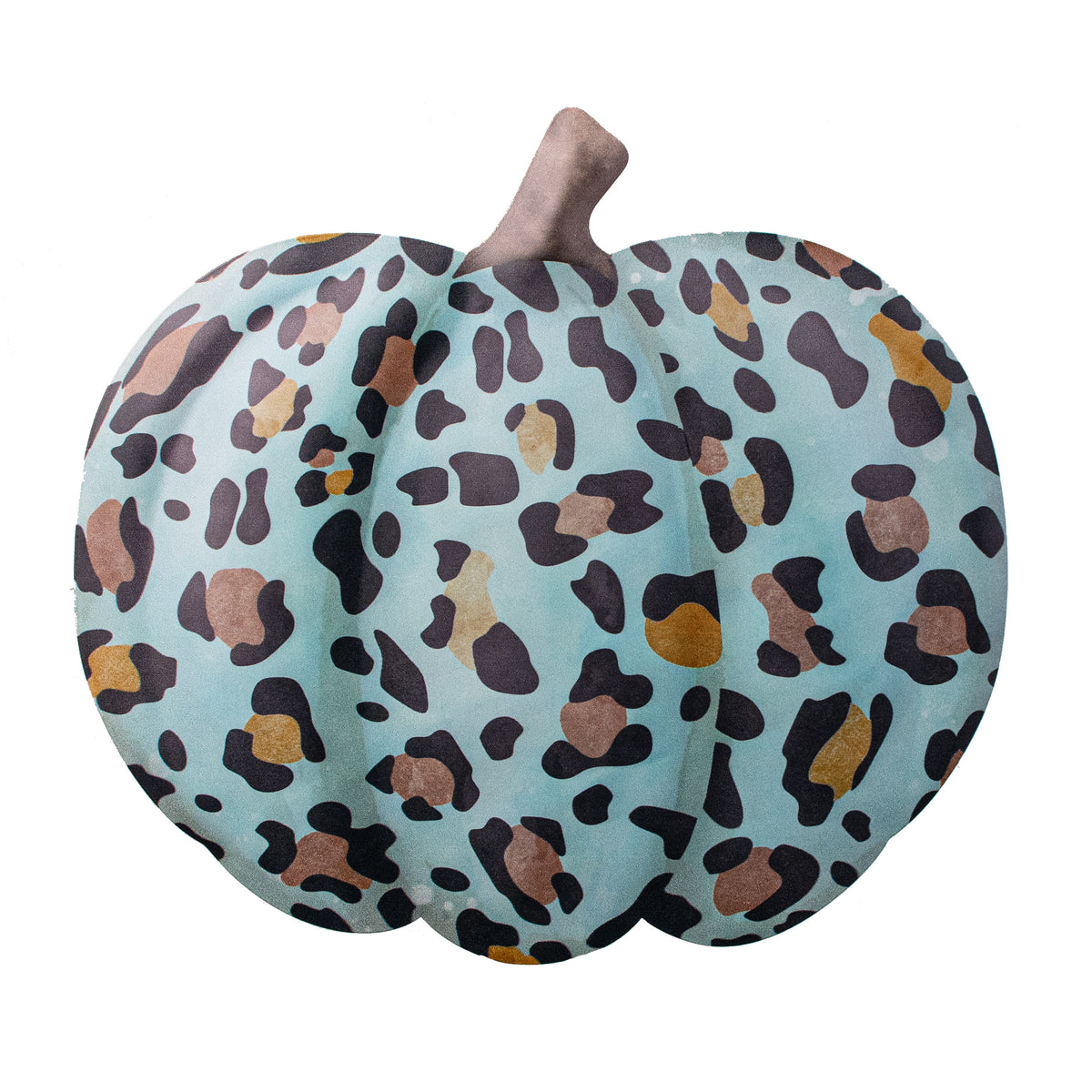 12" Metal Embossed Hanger: Teal Leopard Pumpkin Item Number: MD076537