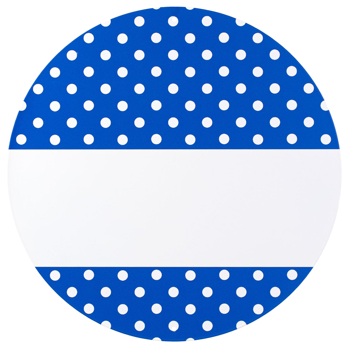 12" Metal Sign: Blue With Polka Dots & Blank Sign to Personalize Item Number: MD0903