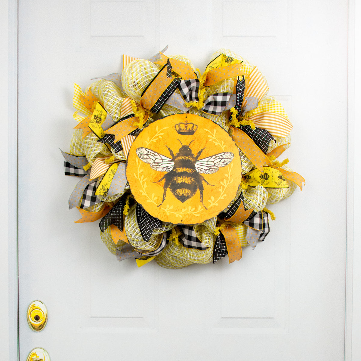 12" Metal Sign: Classic Queen Bee Dark Yellow Lifestyle Photo