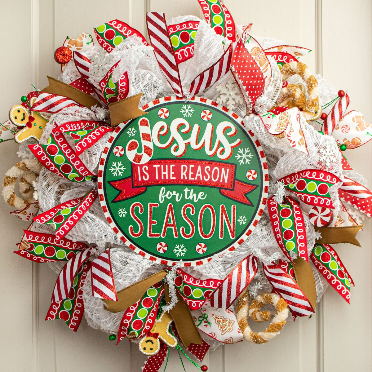 12" Metal Sign: Glittered Jesus is the Reason Lifestyle Photo