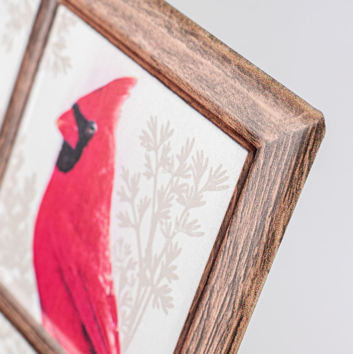 13" Metal Window Sign: Cardinals Appear detail photo 3