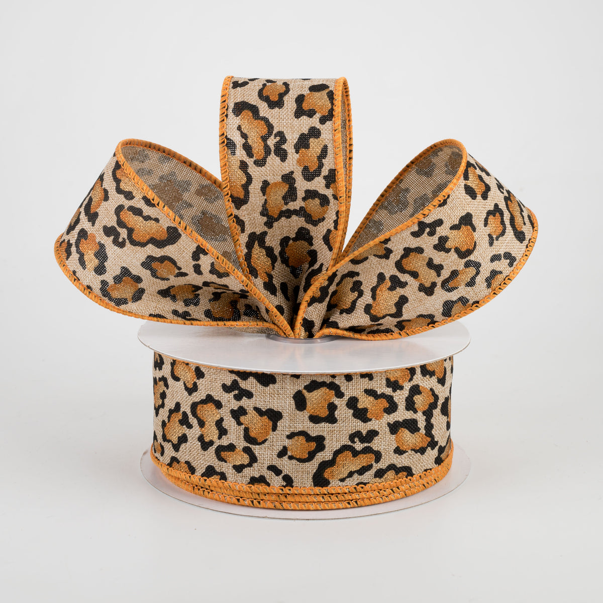 1.5" Metallic Animal Print Ribbon: Light Beige (10 Yards) Lifestyle Photo
