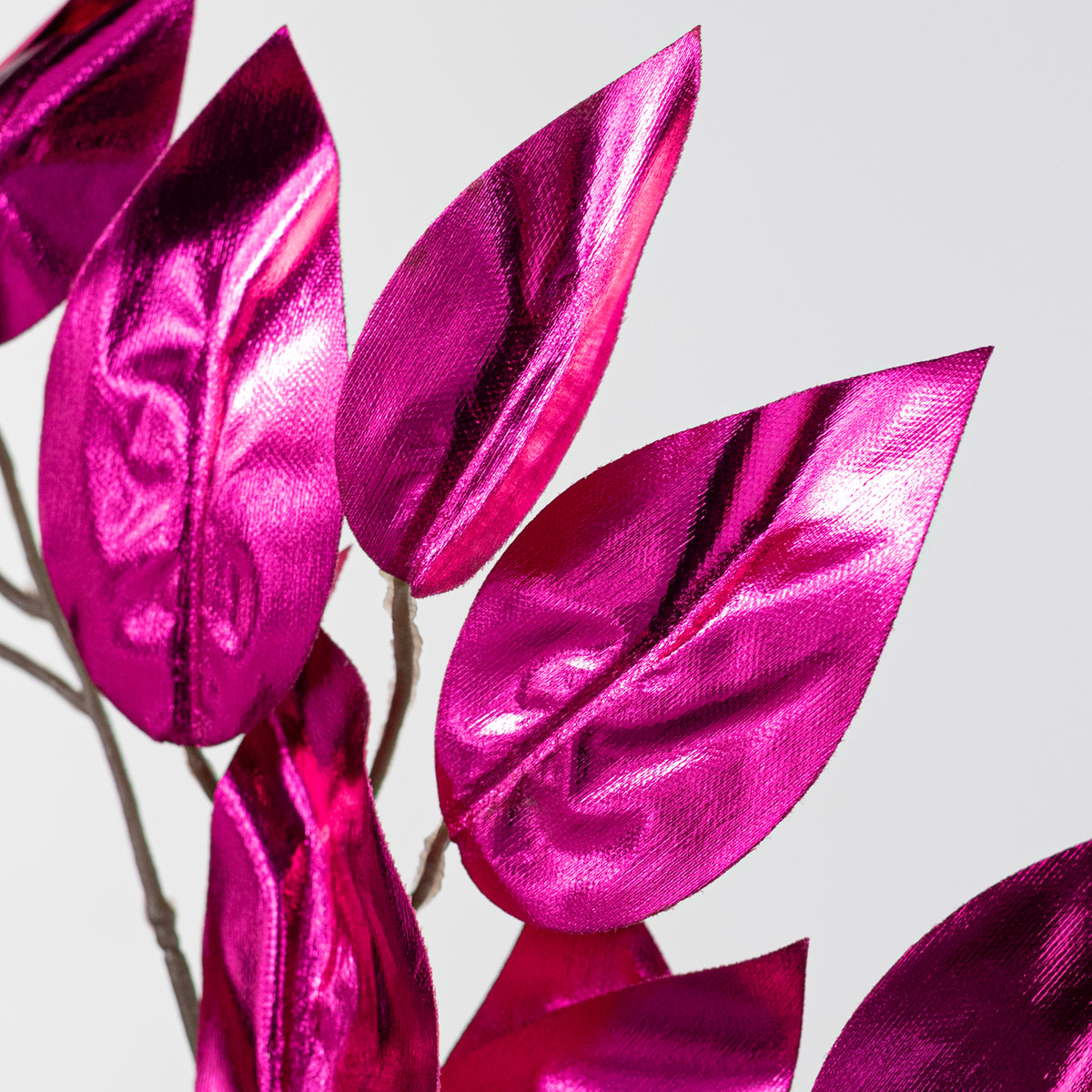 23" Metallic Ficus Leaf Spray: Hot Pink (12) Lifestyle Photo