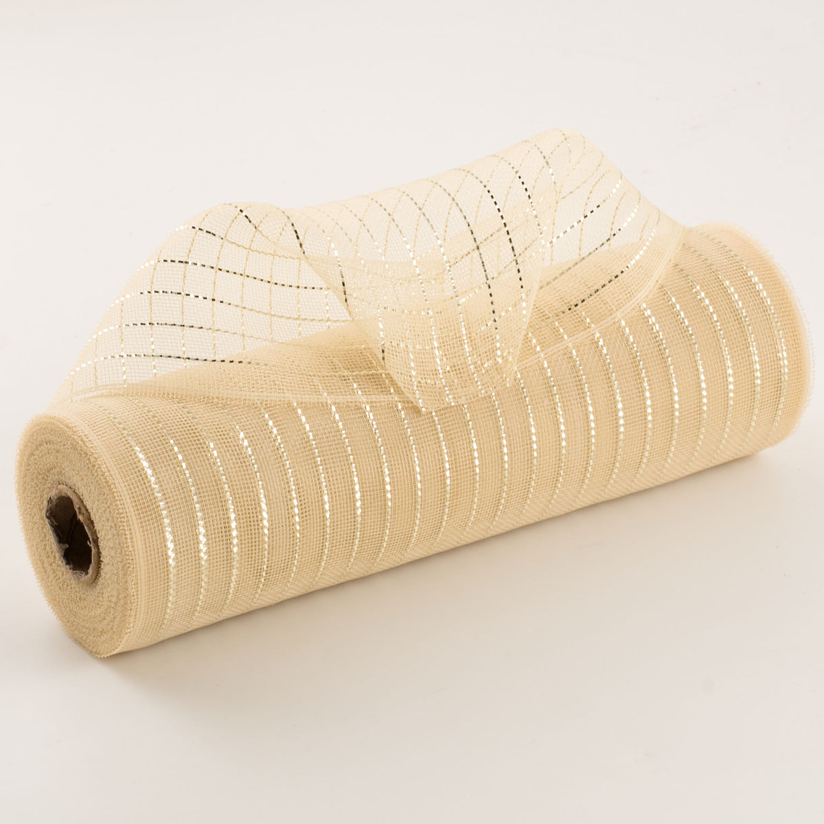 10" Metallic Fine Weave Deco Mesh: Champagne Gold Item Number: RY5001CH