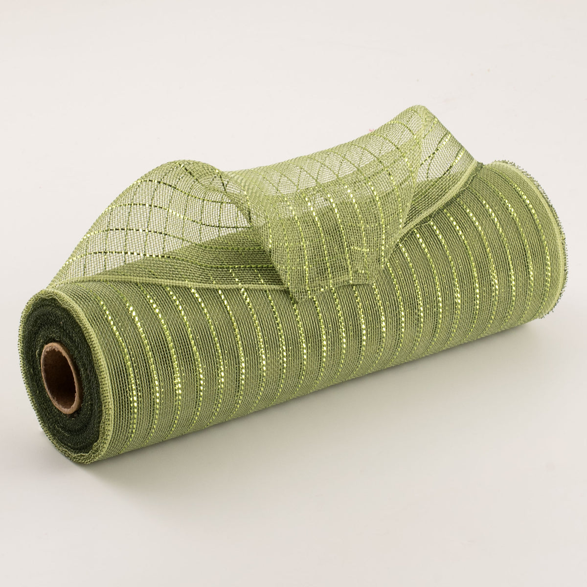 10" Metallic Fine Weave Deco Mesh: Moss & Apple Green Item Number: RY500132