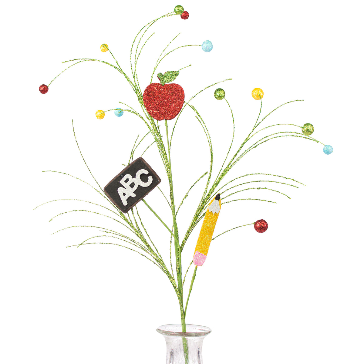 30" Metallic Glitter Back To School Floral Spray Item Number: MN0023