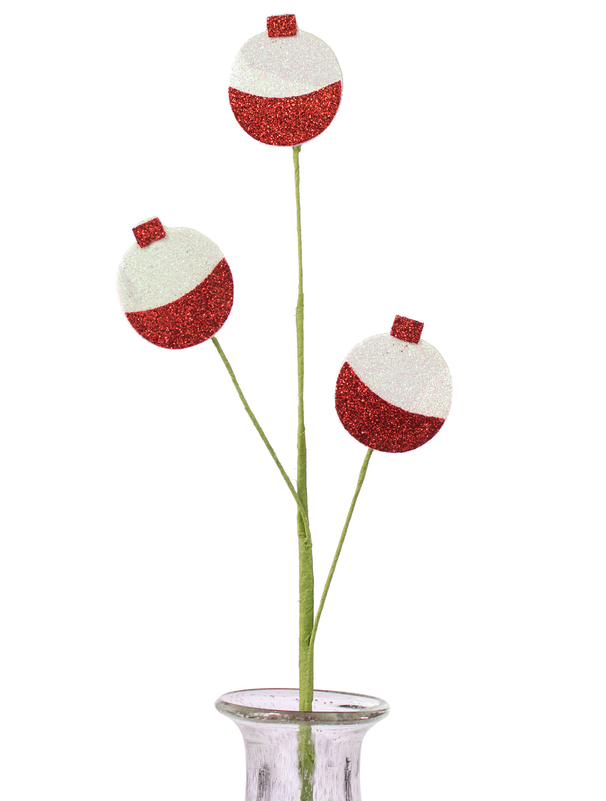 25" Metallic Glitter Bobber Pick: Red & White Item Number: MN0047