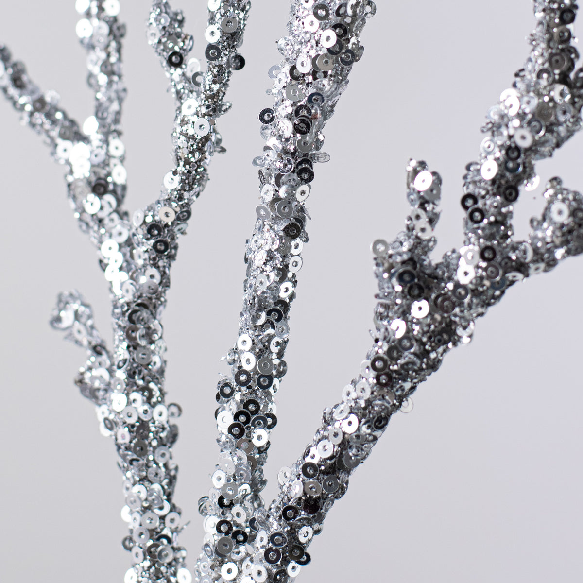 24" Metallic Glittered Coral Twig Branch: Silver Lifestyle Photo