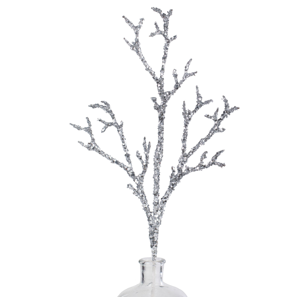 24" Metallic Glittered Coral Twig Branch: Silver Item Number: ISB73871